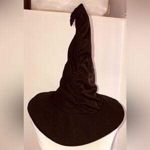 Black Halloween Witch Hat. Ruched on the Back. Excellent Condition